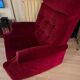 Vintage Parker Knoll red velvet recliner chair circa 1970