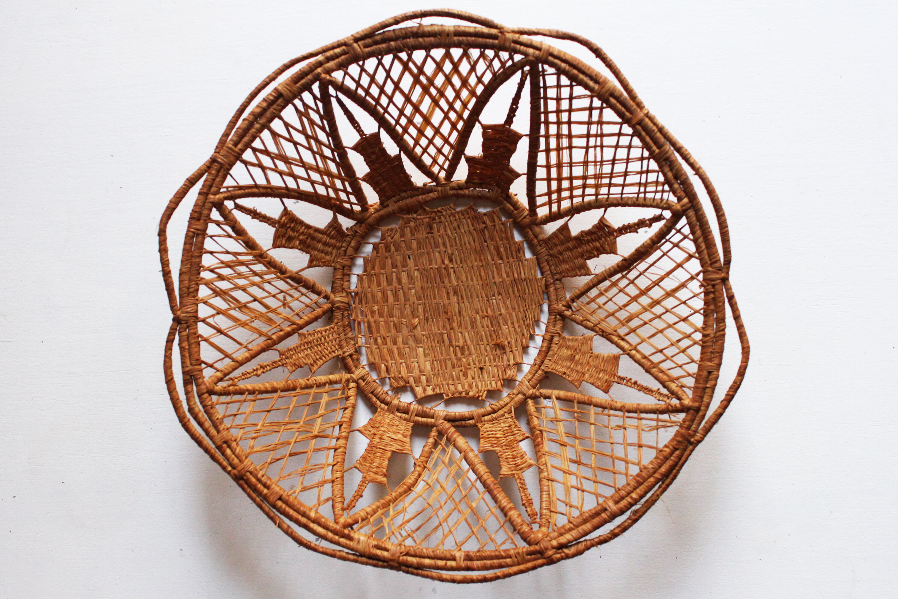 Original basket, wicker basket and vintage raffia