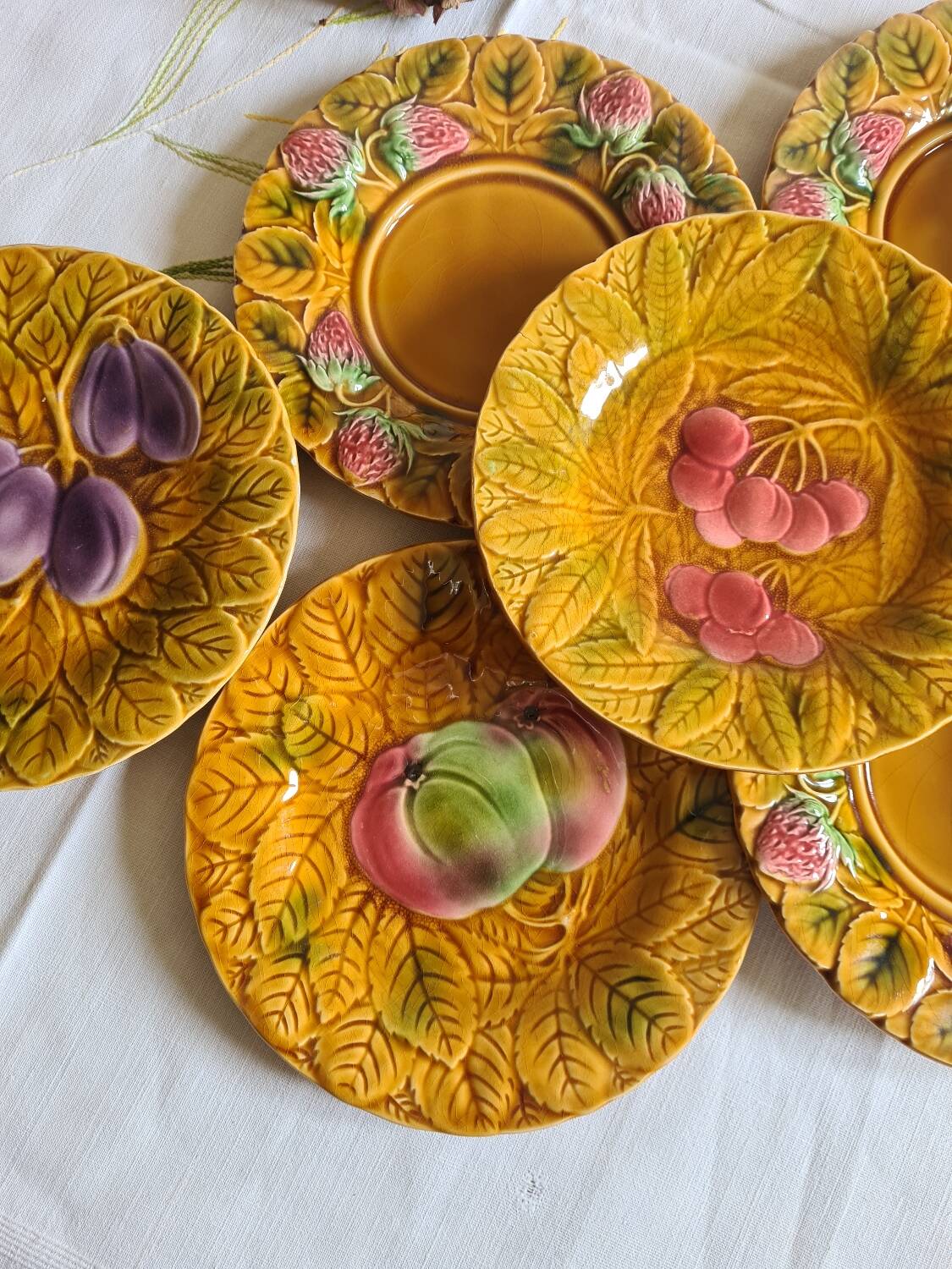 10 Sarreguemines fruit slushie dessert plates