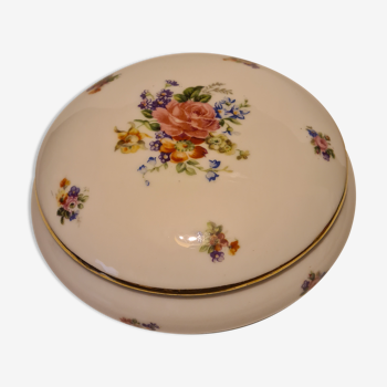 Bonbonnière porcelaine de limoges lucien michelaud motif floral
