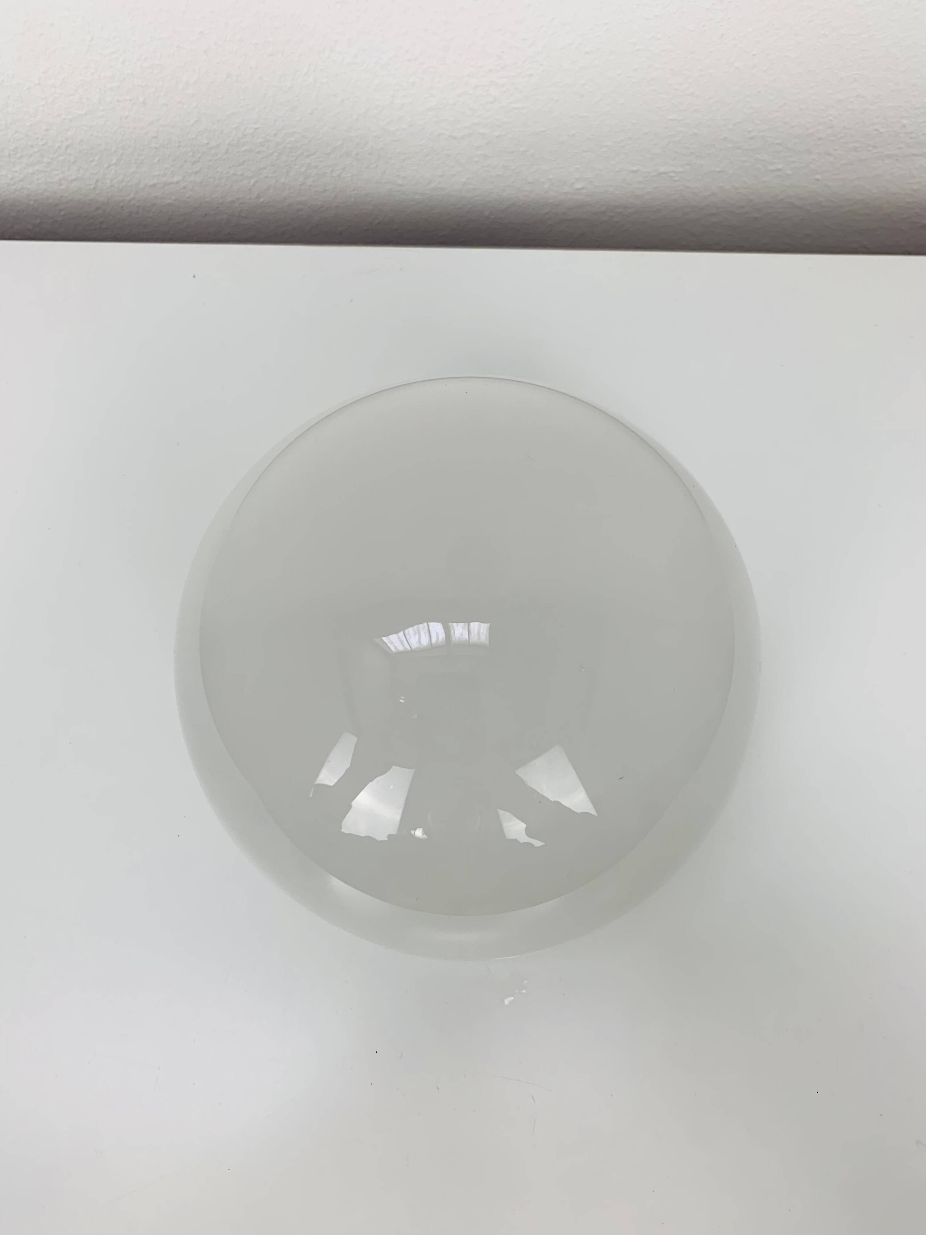 Vintage white opaline ball wall lamp, half sphere