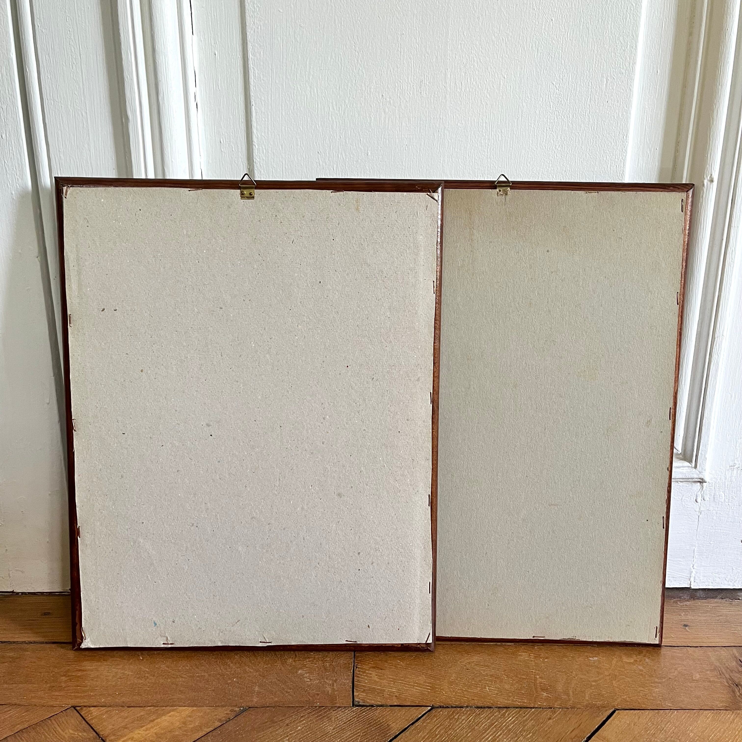 Framed pink botanical posters