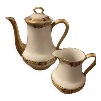 Coffee maker and milk jug Limoge France