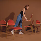 Hollywood Regency chair in Volterra 42, with armrests