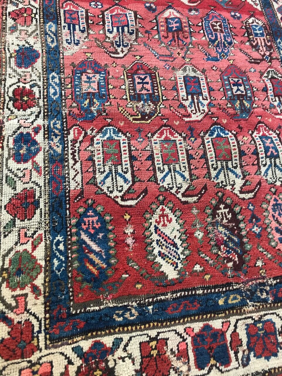 Ancient Caucasian rug Kazak 100x192 cm