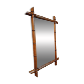 Miroir Ancien en Faux Bambou – France, XXe Siècle