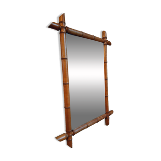 Antique Faux Bamboo Mirror – France, 20th Century