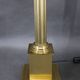 1940s Pair of Italian Restored Brass Table Lamps with Glass Shades