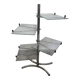 Four-tier rotating shelf in chrome metal
