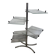 Four-tier rotating shelf in chrome metal