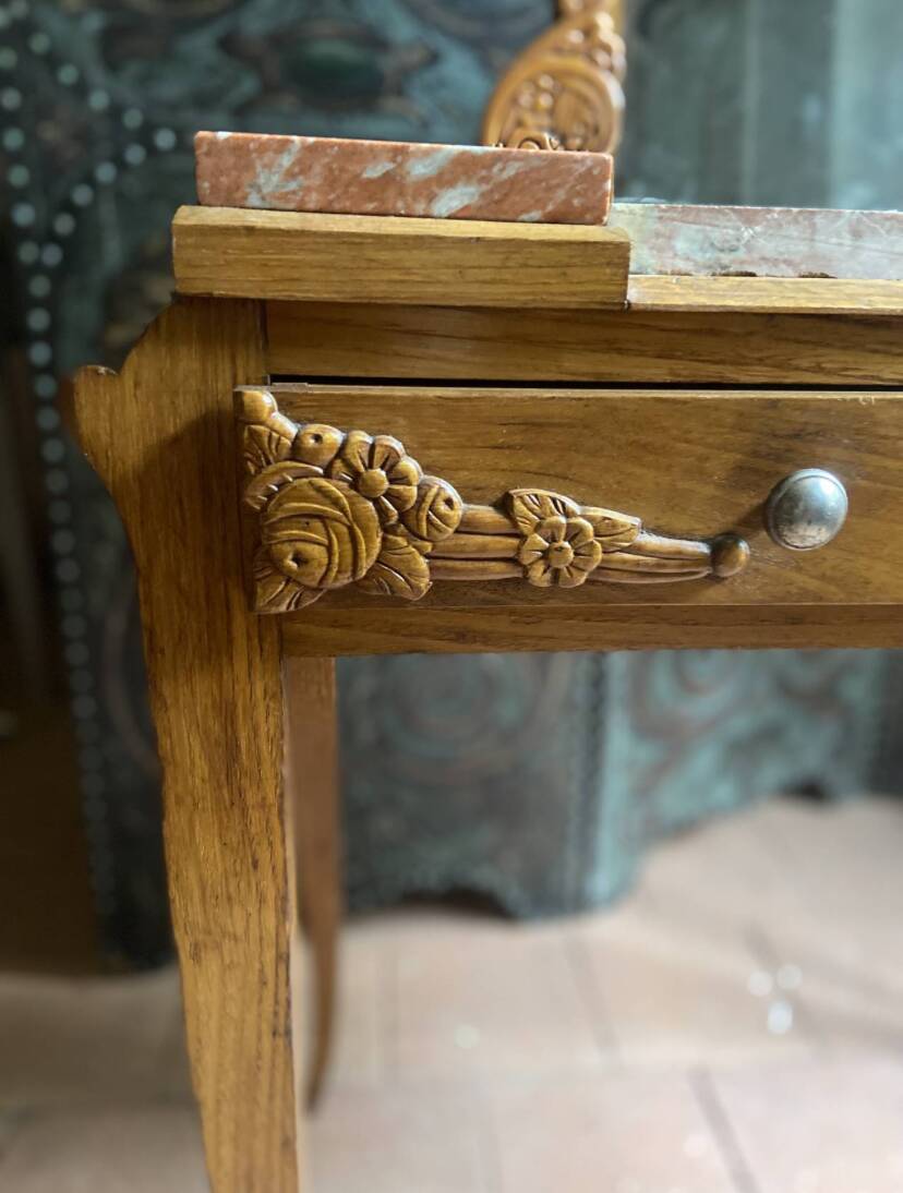 Art Deco dressing table in solid oak