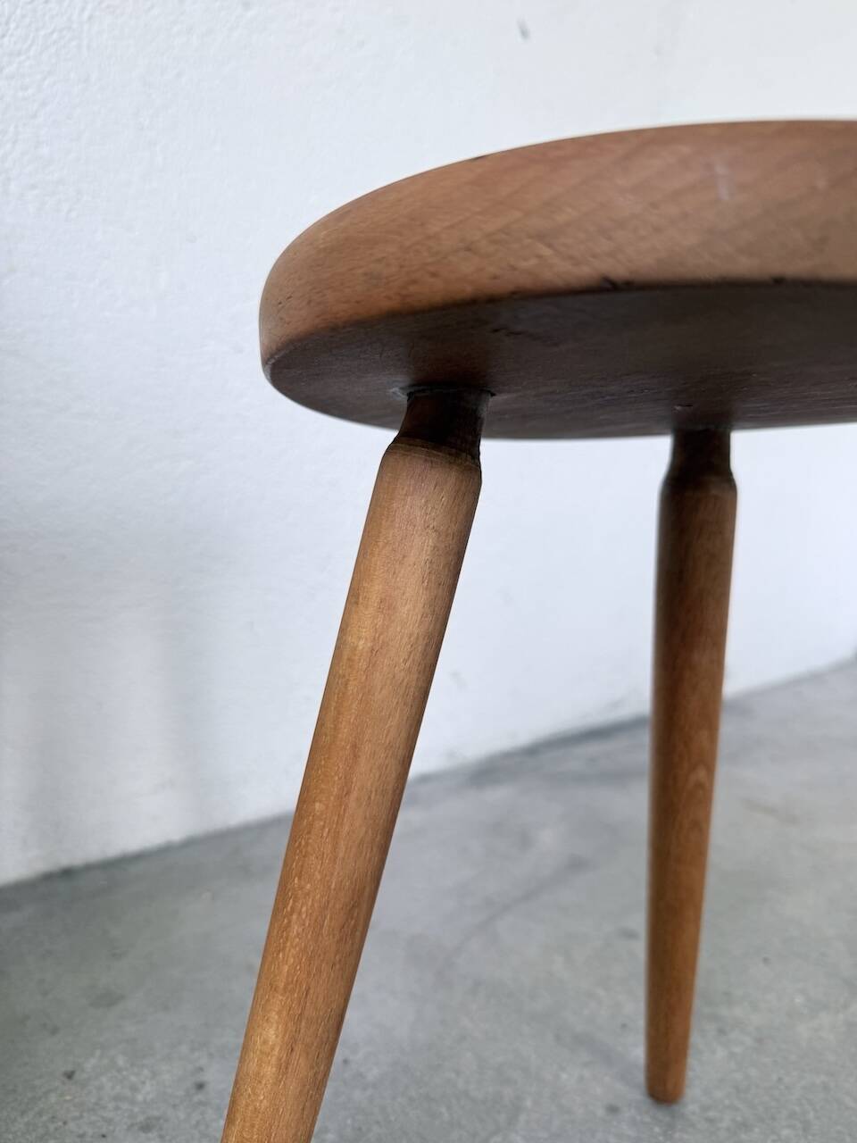 Golden oak tripod stool