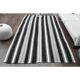 1970s Vintage Turkish Oushak Handmade  White Black Runner Rug  182x296