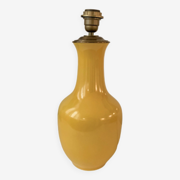 Pied de lampe porcelaine jaune