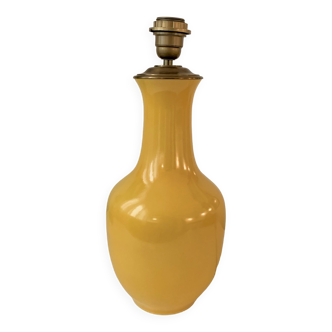 Pied de lampe porcelaine jaune