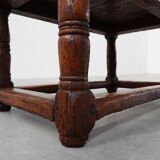 Oak hand-carved side table in wabi wabi style, Spain, 17th Century