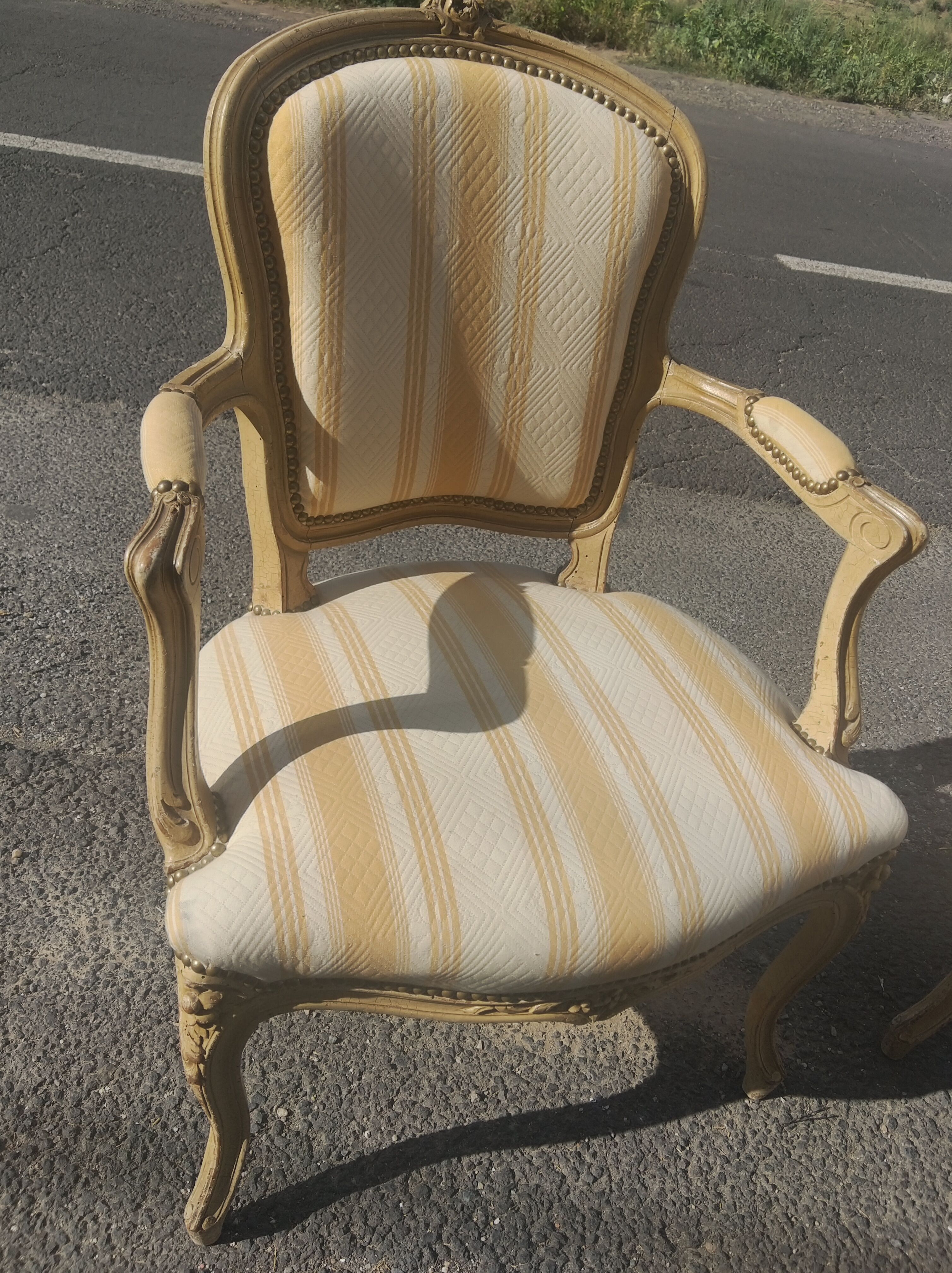 Pair of Louis XV style convertible armchairs