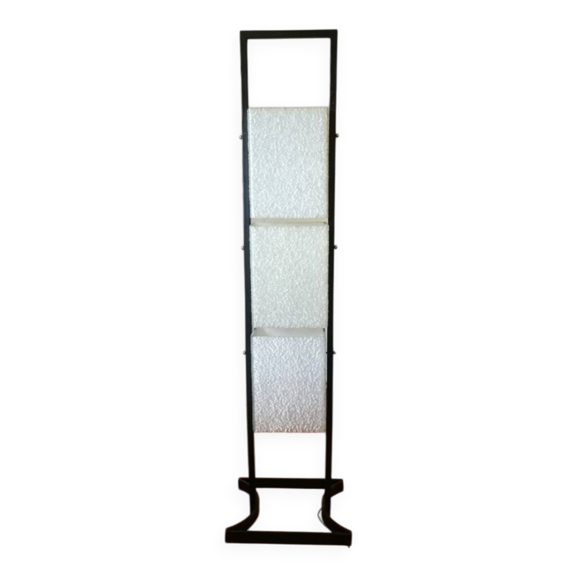 Vintage Arlus totem floor lamp from the 1950s, made of steel and plexiglass.
