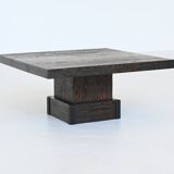 Brutalist square shaped coffee table Mid-Century France 1970