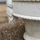 French cast iron oval jardinière planter white