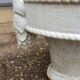 French cast iron oval jardinière planter white