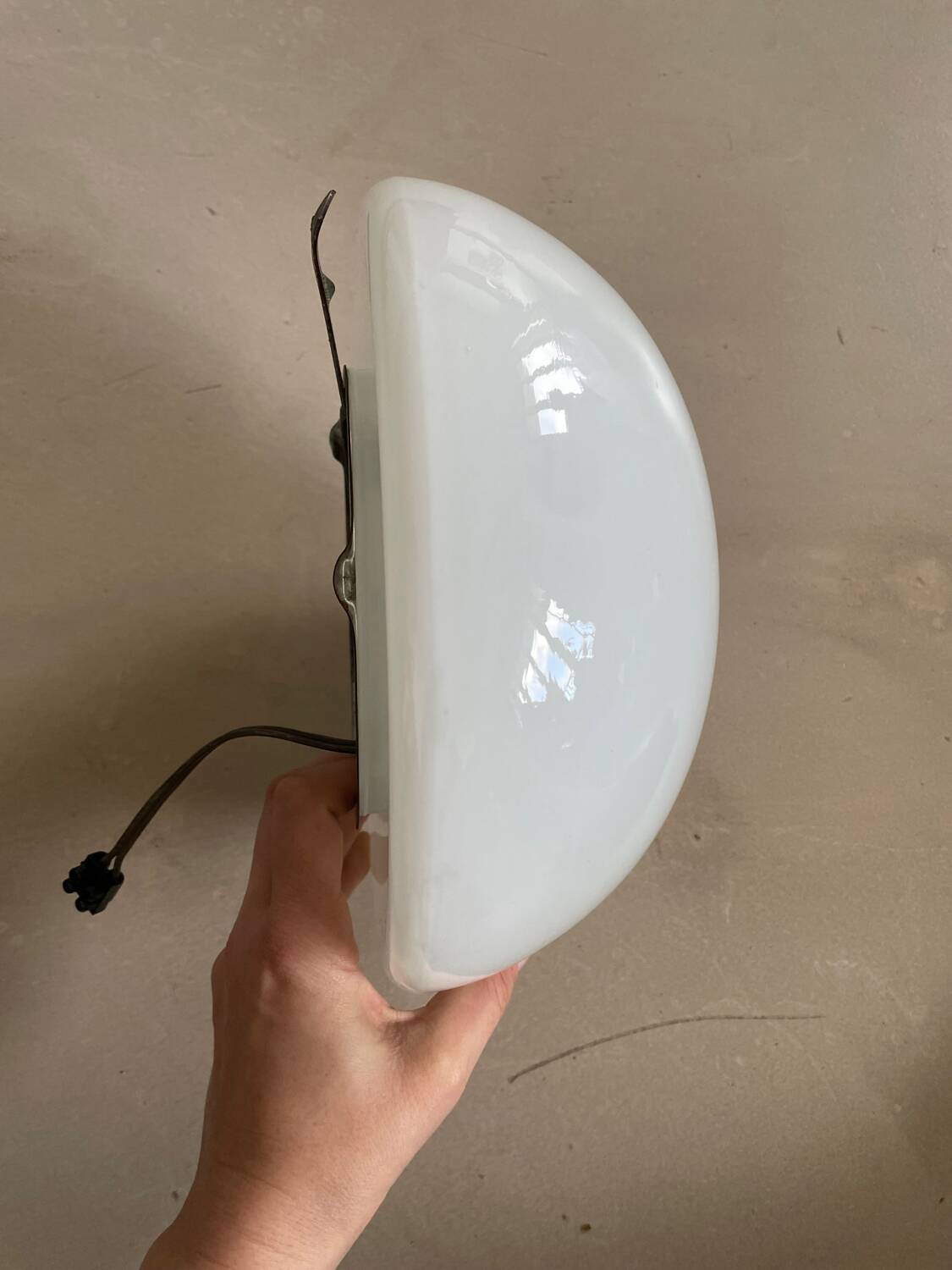 Set of 3 opaline wall lights