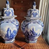 Two Delft earthenware vases