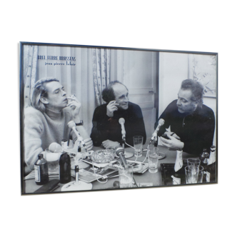 Photo under glass Georges Brassens Jacques Brel Ferré Jean Pierre Leloir