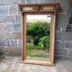 Carved wooden mirror, 168x112 cm