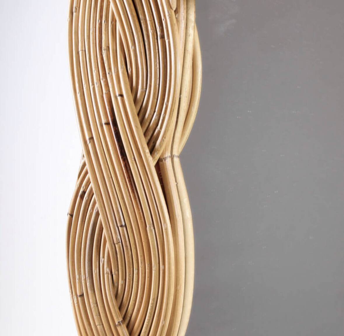 Rattan "leaf" mirror