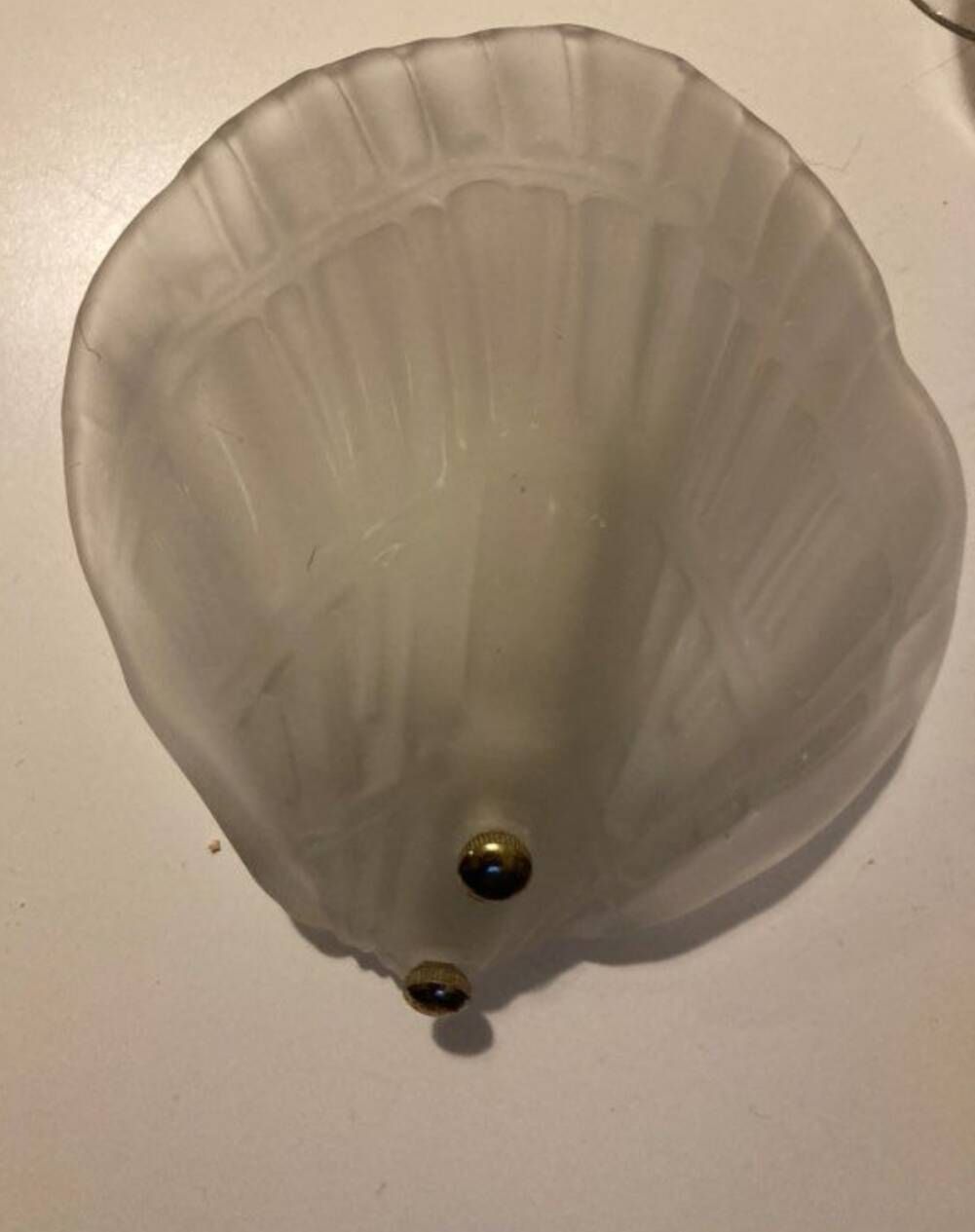 Art Deco wall lamp in the shape of a shell with frosted glass, 1960.
