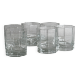 Set of 6 thick octagonal water glasses