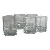 Lot de 6 verres à eau octogonaux épais