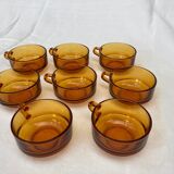 Ensemble de 8 tasse à café Duralex couleur ambrée