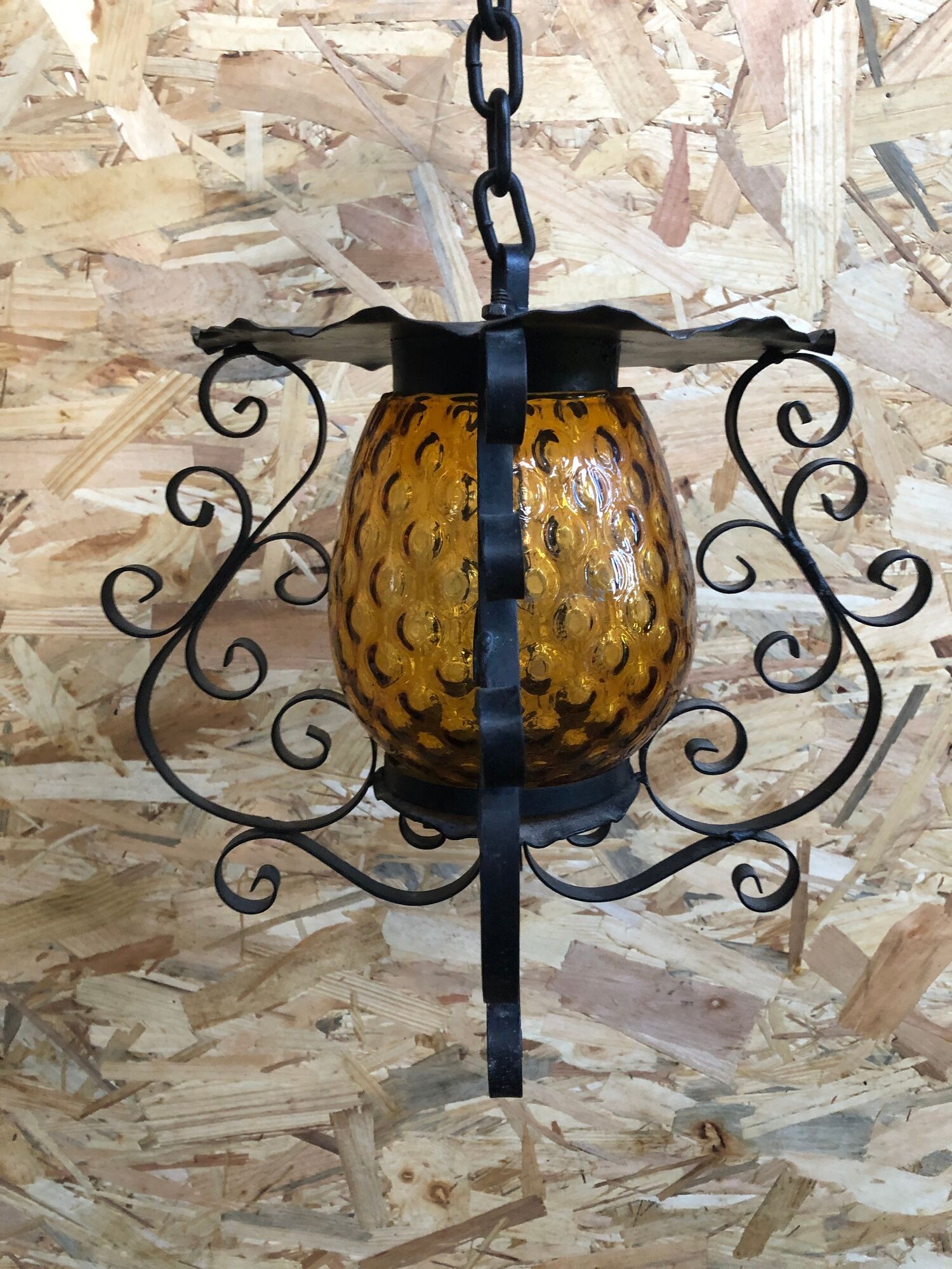 Old suspension lantern metal black