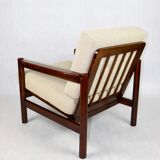 Beige boucle vintage armchair, 1970s