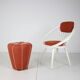 Set of lounge chair with tabouret, 1950's, 1970's