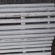 White garden slat bench
