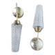 Pair of brass and glass wall lights