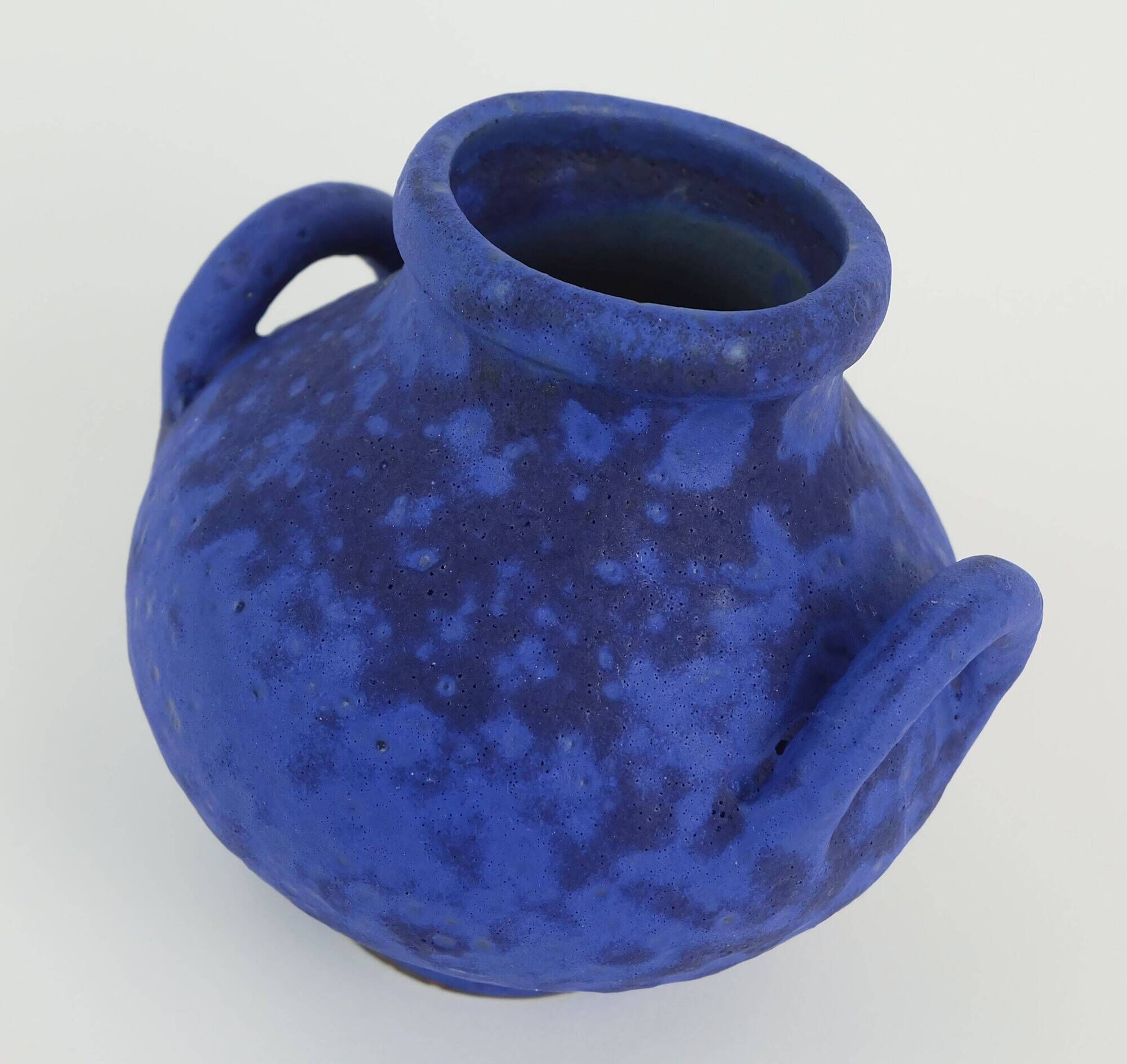 Mid century vase hartwig heyne hoy fat lava intense blue