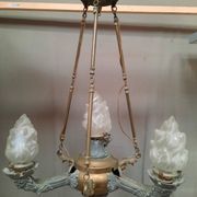 Metal pendant light with 4 flames
