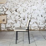 Modernist white skai chair, 1950