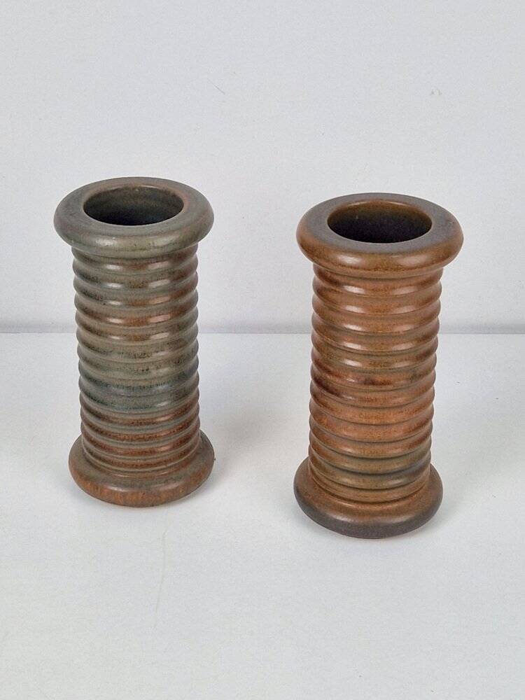 Vases en terre cuite cylindriques, années 1960, ensemble de 2