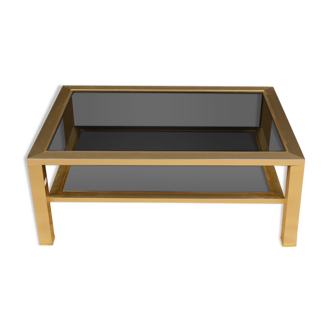 French design coffee table in metal and glass