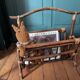 Vintage magazine rack in rattan and bamboo – 1960s/70s