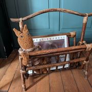 Vintage magazine rack in rattan and bamboo – 1960s/70s