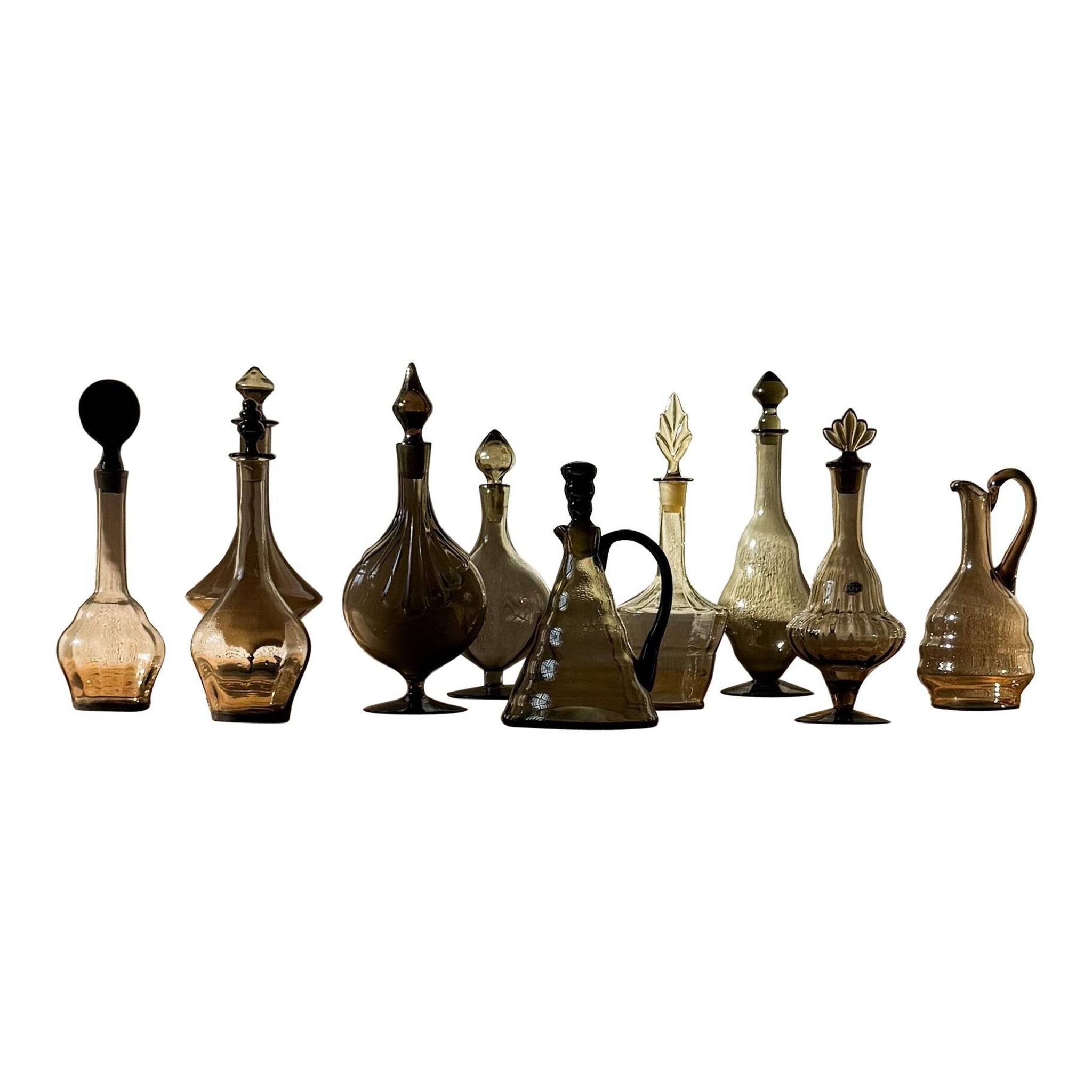 10 Carafes Sculptures Suède Années 1920