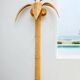 Pair of large rattan “palm/coconut tree” wall lights