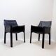 Set of 4 'Cab 413' chairs with armrests by Mario Bellini for Cassina - 1970s