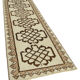 Handmade antique oriental beige runner rug 100 cm x 323 cm